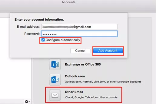 setting up gmail account in outlook for mac