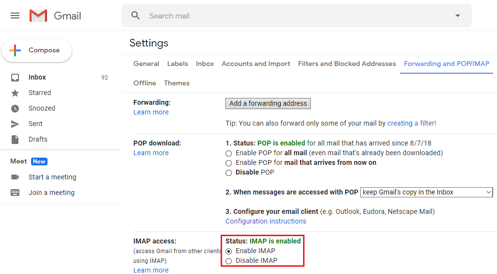 manual gmail imap settings for mac mail