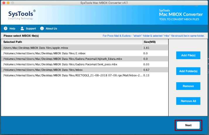 select eudora file