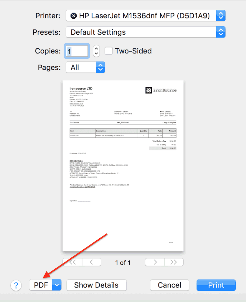 numbers for mac export mail