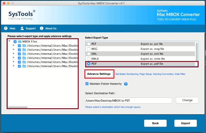 Select PDF from the software 