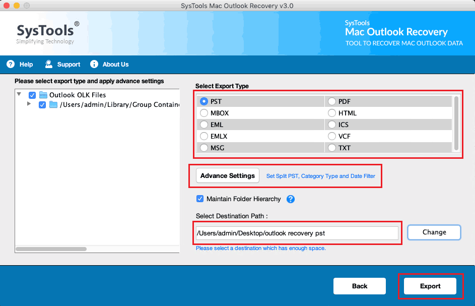 outlook for mac determining