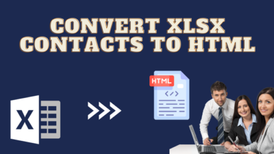 convert XLSX Contacts to HTML