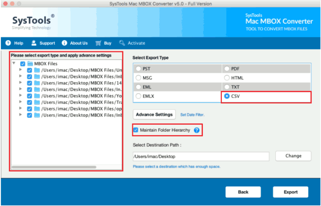 select csv file