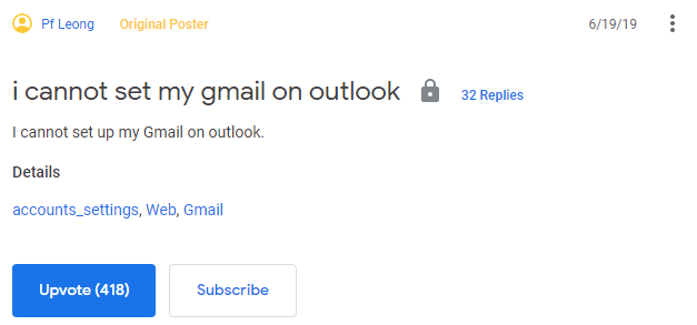 cannot connect to gmail with outlook 2016