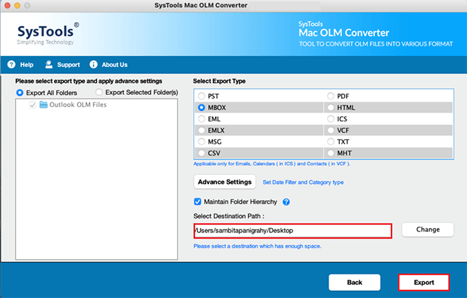 export olm to thunderbird