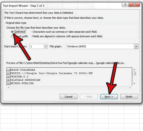 export google calendar to excel