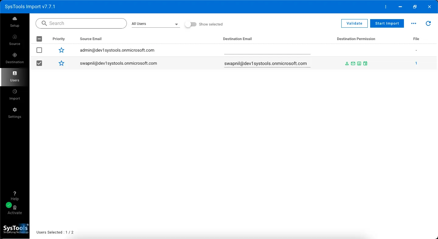 start import PST to Google Workspace