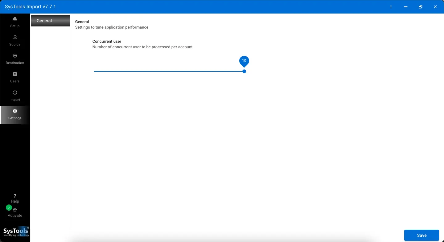 select concurrent settings