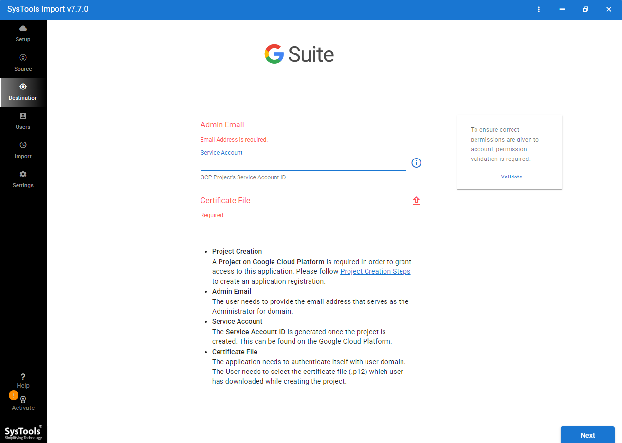 enter Google Workspace credentials